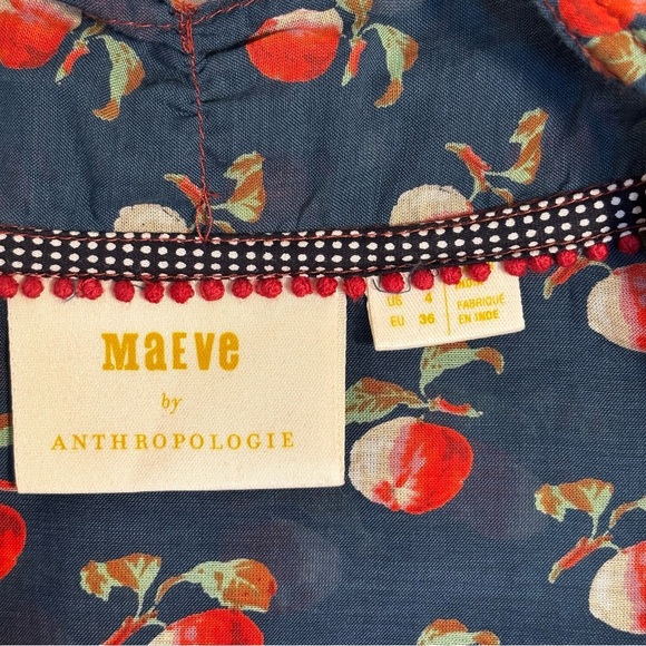 Maeve by Anthropologie | Apple Print Balloon Sleeve Blouse | 4 - Picture 8 of 12